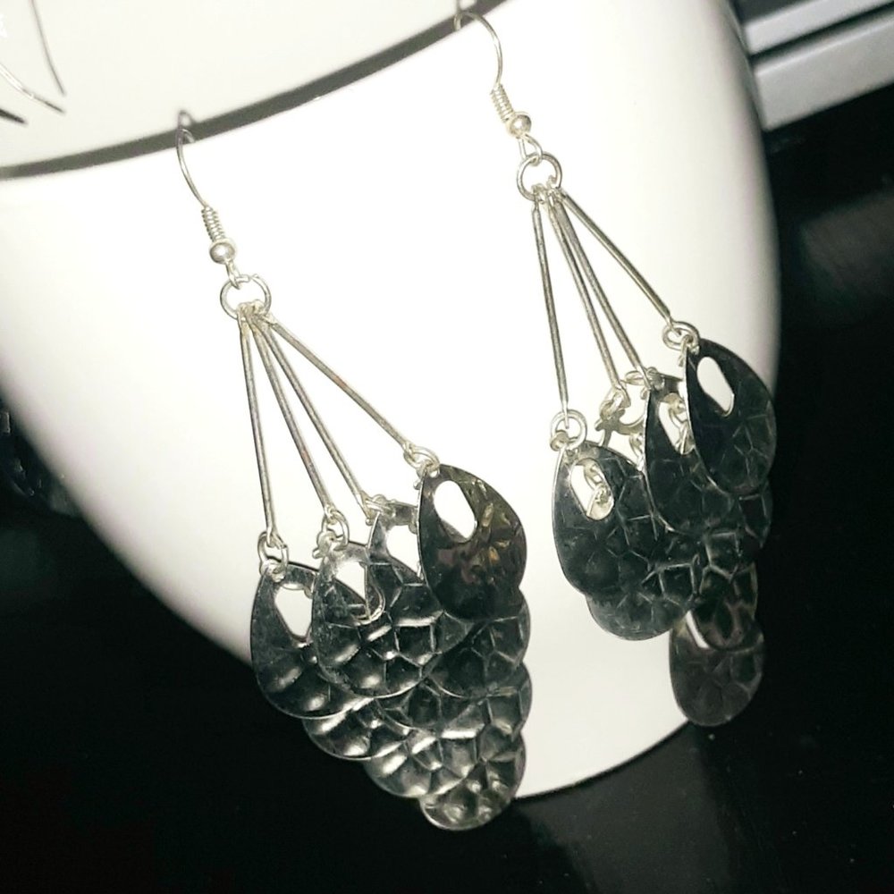 Large Silver Chandelier Earrings BOGO50% Off!